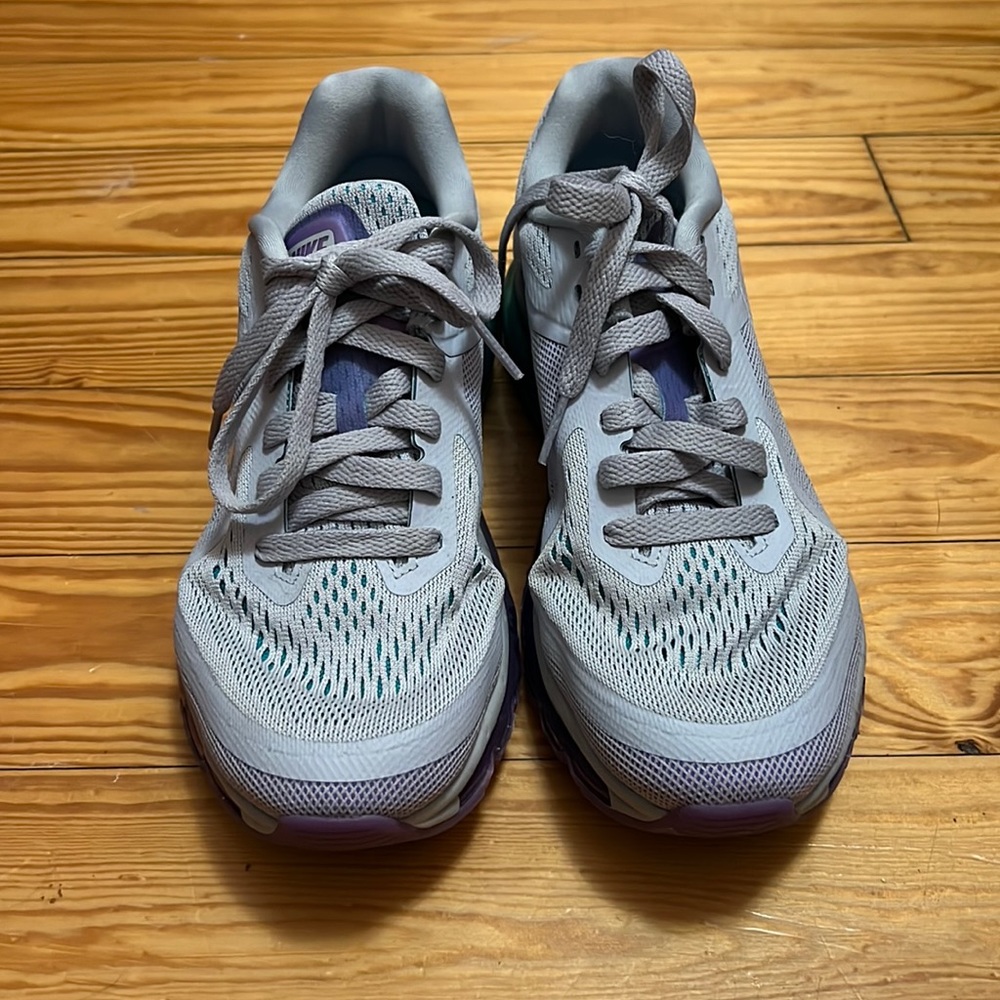 Nike air max 2017 running grey with purple and green shoes